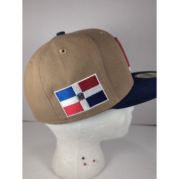 New Era Dominican Republic WBC 59Fifty Fitted Hat Khaki 2-Tone Size 7 1/4 - Picture 5 of 7